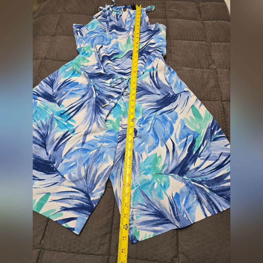 Lauren Ralph Lauren Beach Palm Tree Tie Waist Romper Women's Size 4 - Picture 5 of 10